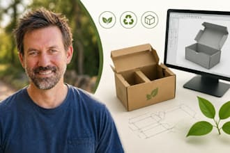 sustainable product cad, eco packaging stl recyclable box prototype cad 3d file