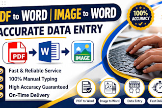 convert PDF to word and image to word data entry