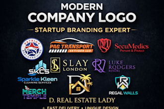 design modern company logo and brand identity for startups,