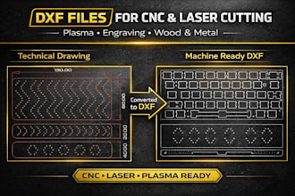 create dxf files for laser cutting cnc plasma engraving wood metal machine ready