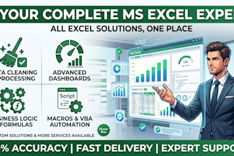 be your expert for ms excel data analysis and automated dashboards