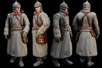 design stylized 3d character modeling with rig for game and animation in blender