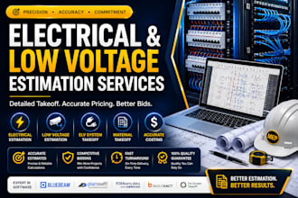 do mep and low voltage estimation, quantity takeoff and cost breakdown