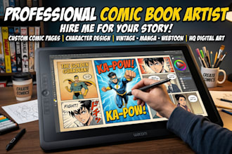 comic book art illustration graphic novel art vintage retro style webtoon comic
