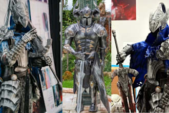 create custom anime cosplay armor, wearable eva foam knight armor prop weapon