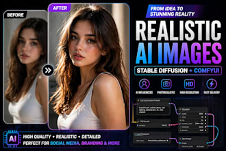 realistic ai images using stable diffusion and comfyui
