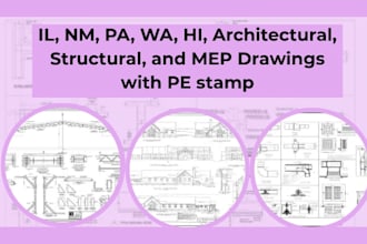 do US architectural structural mep permit ready set stamped