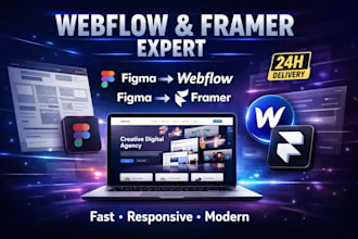 design, develop webflow or framer website, figma to webflow, framer developer