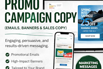 write high converting promo campaigns emails banners and sales copy