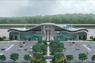 design 3d large airport, msfs airport concept, airport layout, airport outdoor