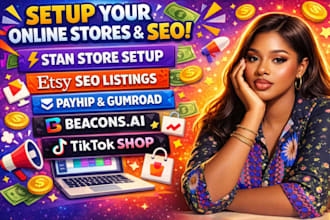 setup stan store, etsy shop, stan store marketing, upload digital products