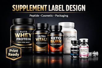 design supplement label and peptide packaging