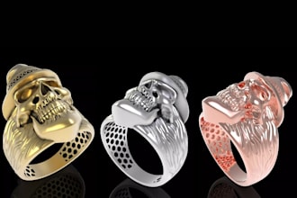 sculpt 3d animal jewelry design, character pendant, rings stl for 3d printing