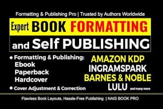 format and publish your book on amazon kindle and paperback