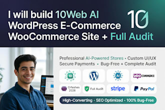 build 10web ai wordpress ecommerce woocommerce site full audit