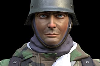 create 3d character modeling, game character, game asset