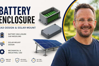 battery enclosure cad modeling, solar mount, mechanical engineer, industrial cad