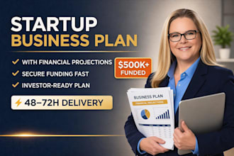write a startup business plan with financials for funding fast