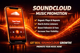 promote soundcloud music organic plays reposts real listeners growth