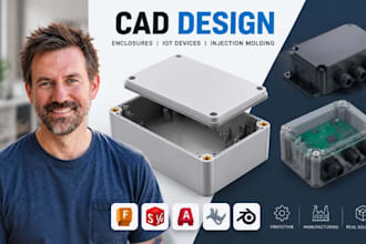 industrial control box cad, pcb enclosure, iot device, injection molding