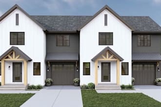 design modern 3d apartment building and multi family housing