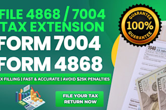 efile irs tax extension 4868 7004 for llc business tax filing and US tax return