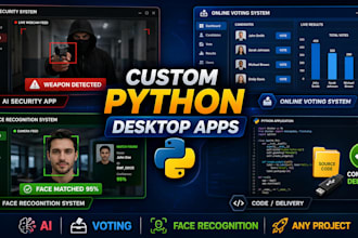 build a custom python desktop app  with gui and database