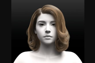 3d realistic hair braid hair model xgen hair,unreal engine hair groom, hair card