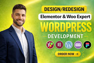 build wordpress website, redesign custom wordpress, as a full stack developer