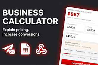 build a custom ROI, profit, or savings calculator for your business