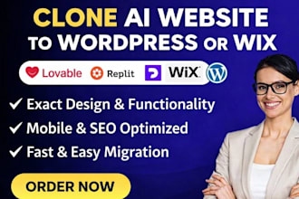convert lovable, durable or replit ai website to wordpress wix squarespace fast