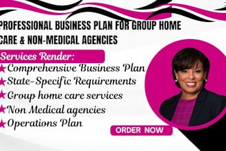 write comprehensive startup business plan for group home care non medical agency