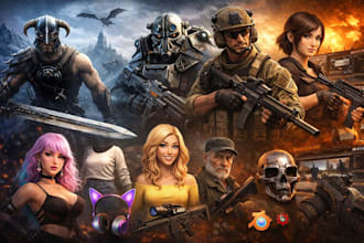 make imvu model, fallout 4 mods, sims 4, l4d2, skyrim, sfm mods, and accessories