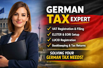 do german vat, tax return, bookkeeping, elster filings, eori, lucid registration