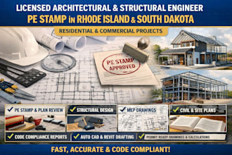licensed architectural structural engineer pe stamp in rhode islandsouth dakota