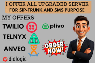 setup a twilio telnyx vonage anveo pbx account for bulk sms siptrunk call center