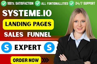 build  systeme io landing page systeme io sales funnel syseme io website expert