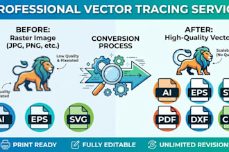 vector tracing, convert image to vector, vectorize image, raster to vector logo