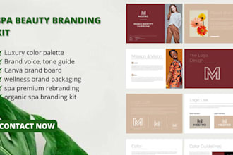 design spa wellness beauty branding kit logo identity for marketing, promotion
