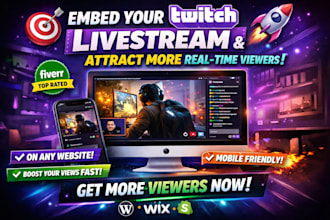 embed your twitch livestream to attract more realtime viewer