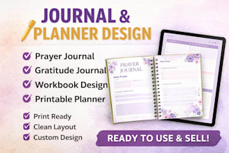digital prayer journal design printable journal planner design workbook design