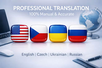 translate between english, czech, ukrainian and russian