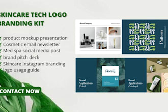 design tech logo branding kit identity for skincare cosmetic health tech startup