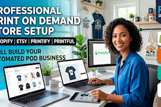 design or redesign shopify pod store, printify, printful, gelato
