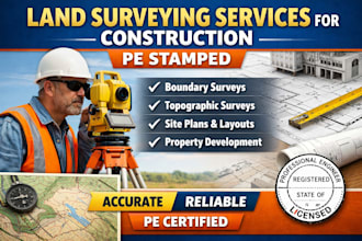 land surveying for construction pe stamped