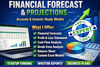 prepare financial model, forecast, projections, cash flow, finanacial statement