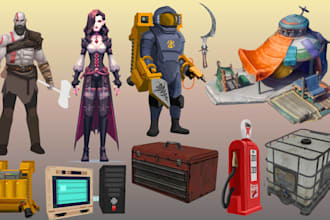 create 3d low poly models, low poly character mode, game assets in blender