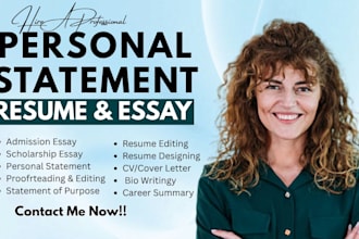 edit personal statement, sop, college application, admissions essay or phd