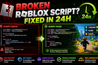 fix your broken roblox script, bug or datastore error fast