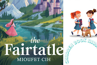 design a fantasy book cover, illustration design, fairytale book and ebook cover